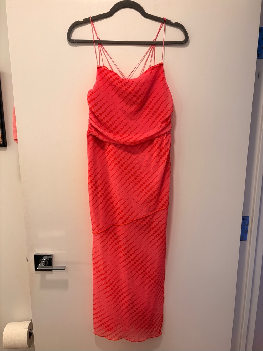 Red Spaghetti-Strap Slip Dress - Urban outfitters
